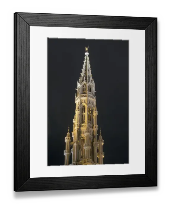 Framed Print : Europe, Belgium, Brabant, Brussels Grand Place, evening, tower of Hotel de Ville Framed Print : Europe, Belgium, Brabant, Brussels Grand Place, evening, tower of Hotel de Ville