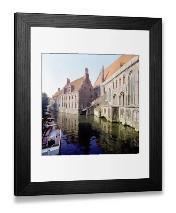 Framed Print : Bruges canal scene- Hospital St Jean (Memling Museum) BELGIUM Framed Print : Bruges canal scene- Hospital St Jean (Memling Museum) BELGIUM