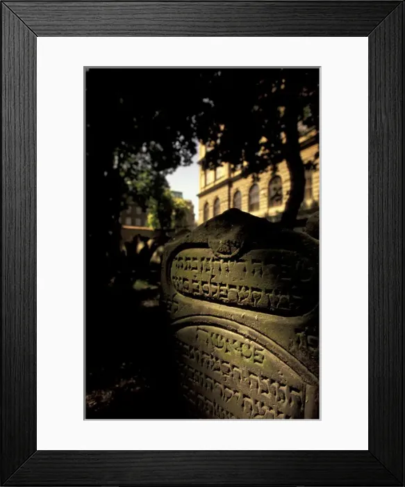 Framed Print : Europe, Czech Republic, Central Bohemia, Prague (Praha) Josefov; Jewish Prague; headstones