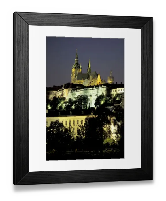 Framed Print : Europe, Czech Republic, Central Bohemia, Prague (Praha) Prague Castle, evening