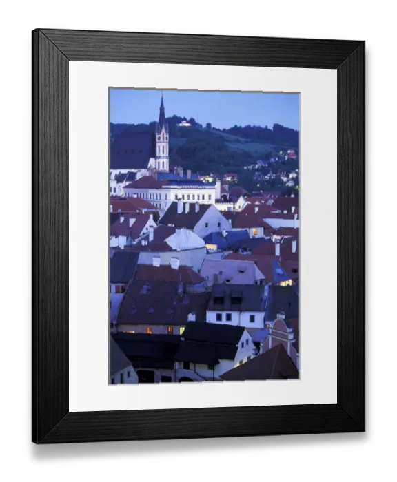 Framed Print : Europe, Czech Republic, Cesky Krumlov. Town view from Krumlov Chateau