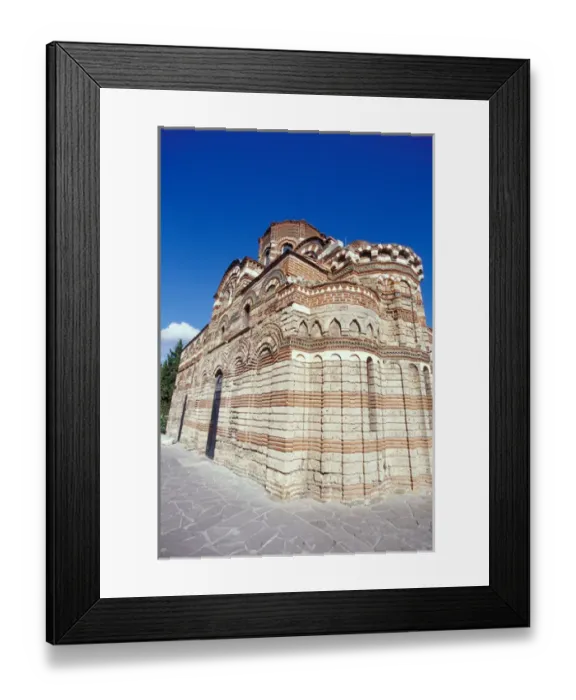 Framed Print : EU, Bulgaria, Nessebur (aka Nessebar), historic church, ornately decorated brick