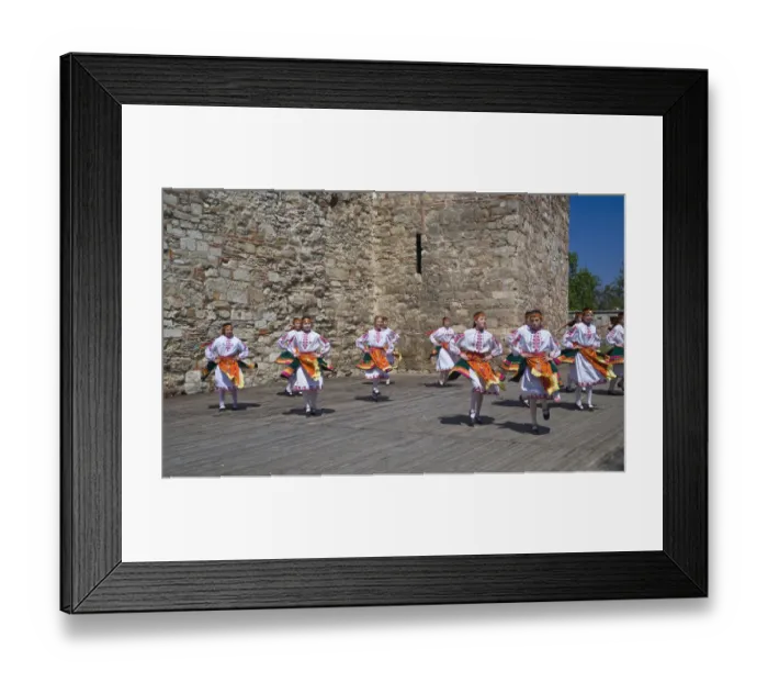 Framed Print : The childrens dance group at the Baba Vida Fortress Framed Print : The childrens dance group at the Baba Vida Fortress
