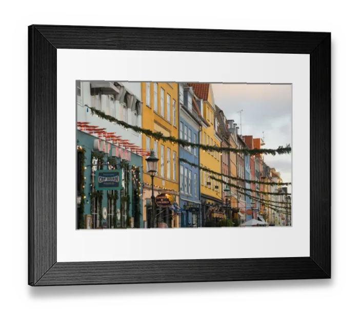 Framed Print : Denmark, Copenhagen, Nyhavn at Christmas Framed Print : Denmark, Copenhagen, Nyhavn at Christmas