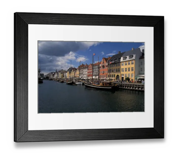 Framed Print : DENMARK, Copenhagen 17th Century Buildings and Port Framed Print : DENMARK, Copenhagen 17th Century Buildings and Port