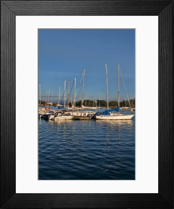 Framed Print : Helsinki Finland harbor with ships and boats at city yacht club