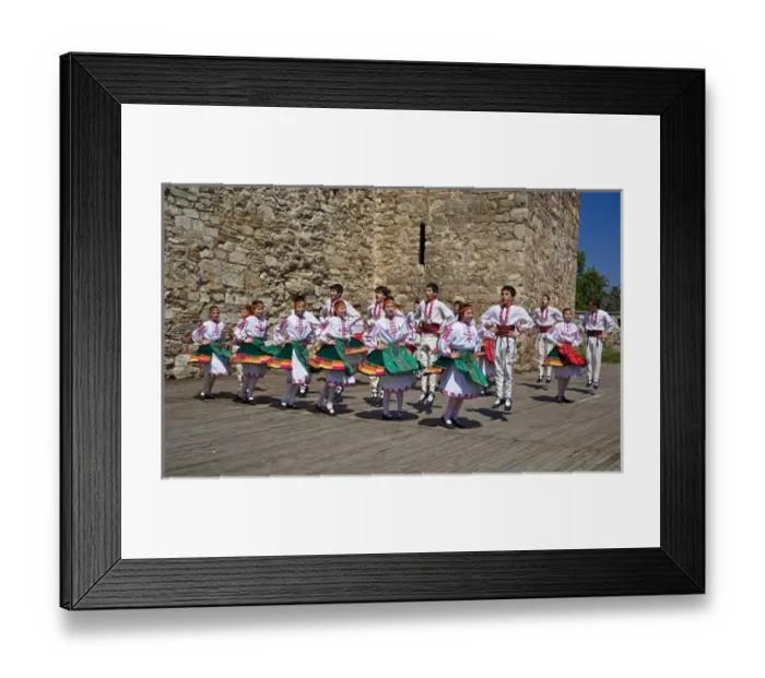 Framed Print : The childrens dance group at the Baba Vida Fortress Framed Print : The childrens dance group at the Baba Vida Fortress