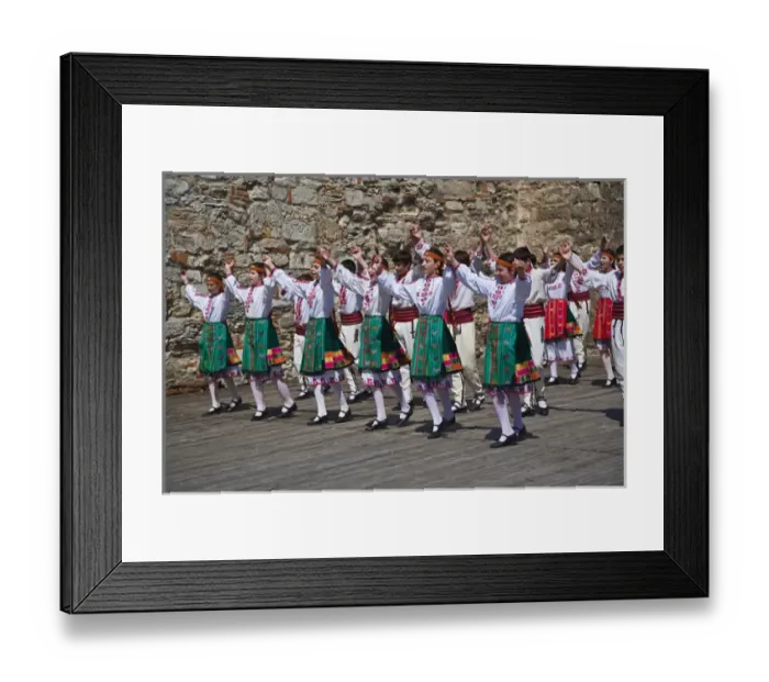 Framed Print : The childrens dance group at the Baba Vida Fortress Framed Print : The childrens dance group at the Baba Vida Fortress