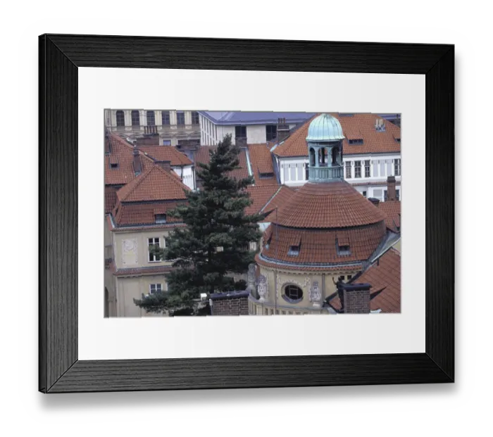 Framed Print : Europe, Czech Republic, Prague Brick rooftops seen from the Old Town Bridge Tower Framed Print : Europe, Czech Republic, Prague Brick rooftops seen from the Old Town Bridge Tower