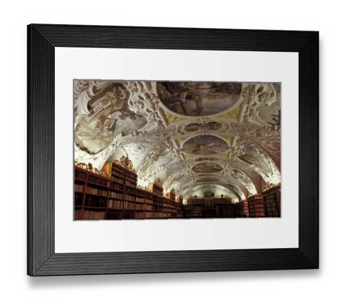 Framed Print : Europe, Czech Republic, Prague. Strahov Monastery, Theological Hall