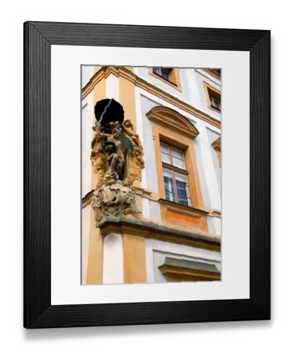 Framed Print : Detail close up of beautiful building of tourist city of Prague in Czech Republic Framed Print : Detail close up of beautiful building of tourist city of Prague in Czech Republic