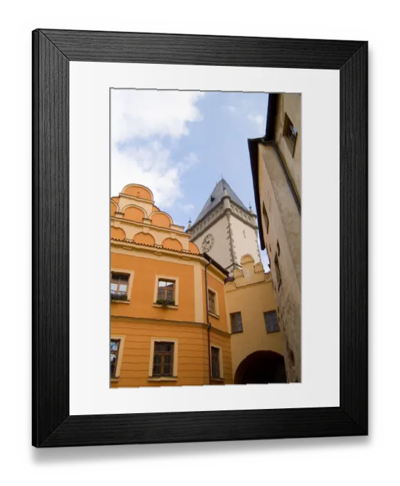 Framed Print : Old Town buildings in small city of Tabor in Center City in Czech Republic Framed Print : Old Town buildings in small city of Tabor in Center City in Czech Republic