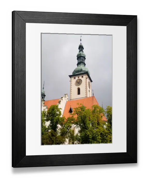 Framed Print : Lords Transfiguration Church built in 1662 in Center City in Tabor in Czech Republic