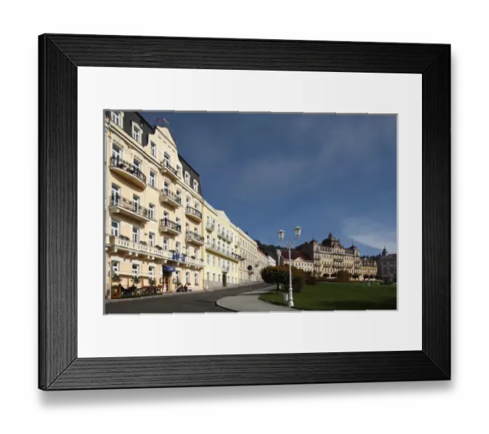 Framed Print : Europe, Czech Republic, Marianske Lazne. Spa hotels in town