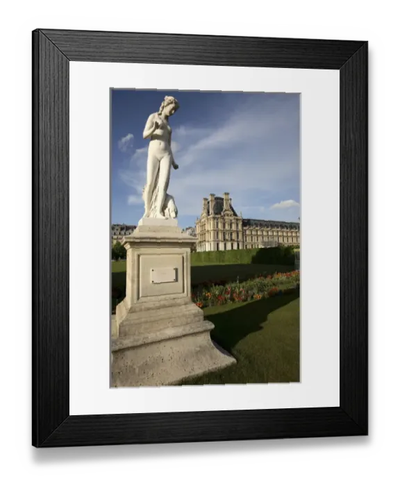 Framed Print : Leveque louis Augustes statue of Nymphe in Jardin des Tuileris (Tuileries Garden)