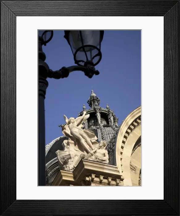 Framed Print : The stone sculptures decorating the roof of Petit Palais. Paris. France