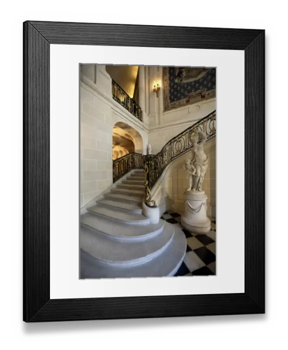 Framed Print : The main staircase of Musee Nissim de Camondo. Paris. France