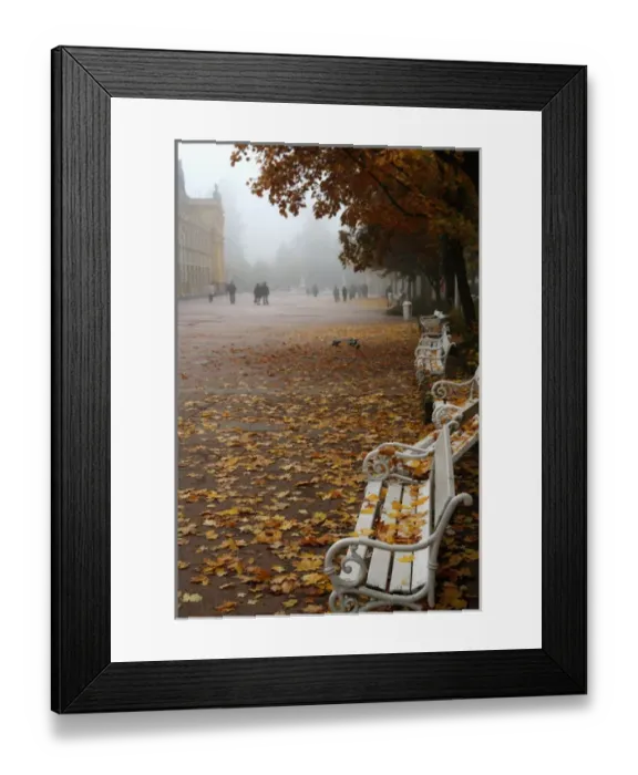Framed Print : Europe, Czech Republic, Marianske Lazne. Marienbad park in Autumn morning