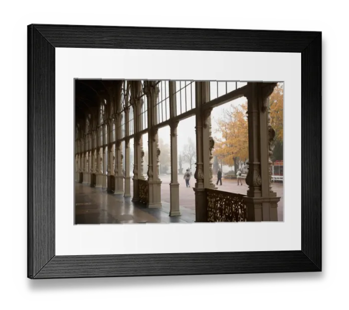 Framed Print : Europe, Czech Republic, Marianske Lazne. Cast-iron structure of the Colonnade
