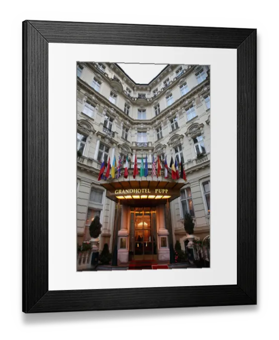 Framed Print : Europe, Czech Republic, The entrance of Grand Hotel Pupp in Karlovy Vary