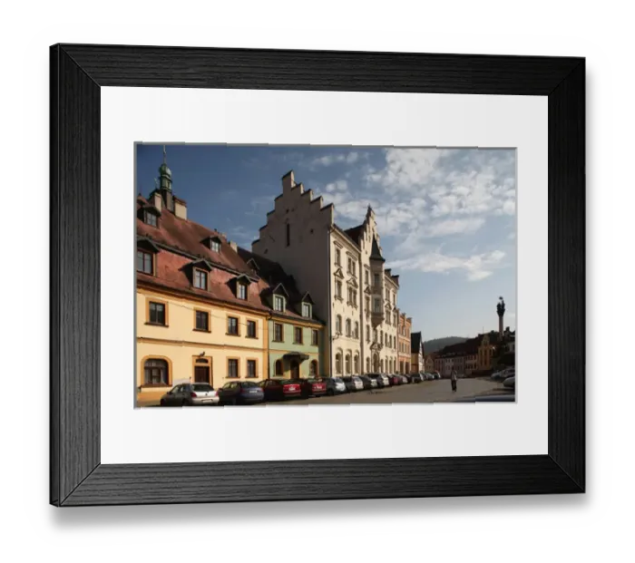 Framed Print : Europe, Czech Republic, West Bohemia, city of Loket. The Market Square of Loket