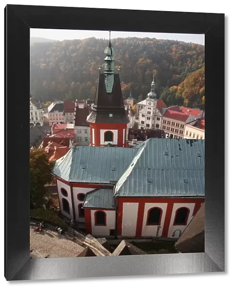 Europe, Czech Republic, West Bohemia, city of Loket. The view of old town of Loket