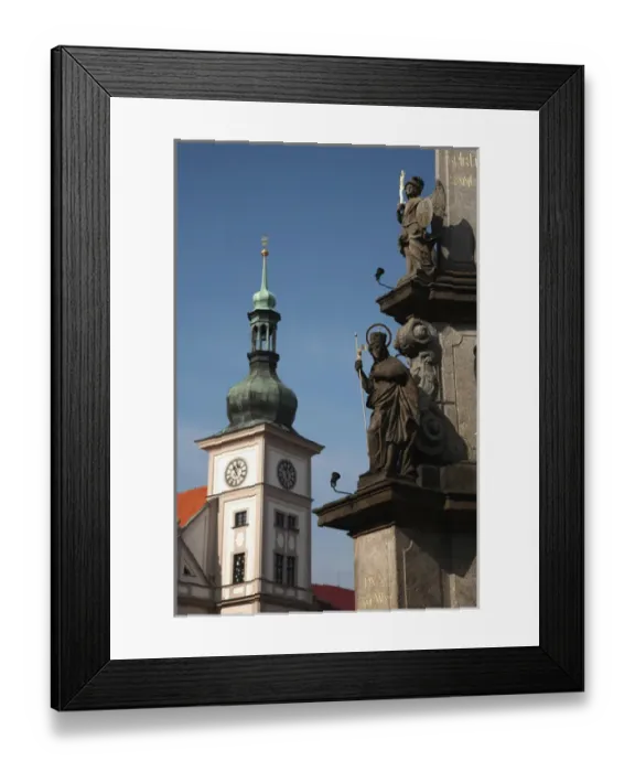 Framed Print : Europe, Czech Republic, West Bohemia, city of Loket. Saints statues on the Plague Framed Print : Europe, Czech Republic, West Bohemia, city of Loket. Saints statues on the Plague