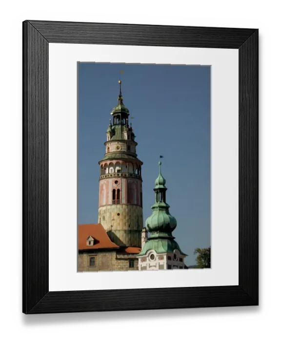 Framed Print : Tower of the chateau and the Saint Jost Church, Cesky Krumlov, Bohemia, Czech Republic Framed Print : Tower of the chateau and the Saint Jost Church, Cesky Krumlov, Bohemia, Czech Republic