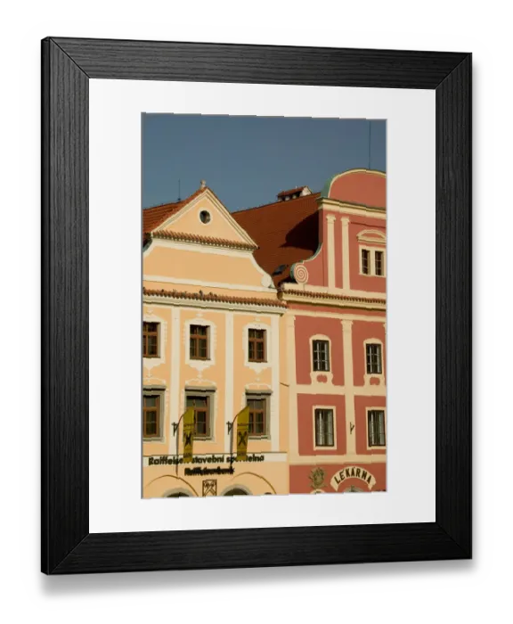 Framed Print : Building facades, Concord Square, Cesky Krumlov, Bohemia, Czech Republic Framed Print : Building facades, Concord Square, Cesky Krumlov, Bohemia, Czech Republic