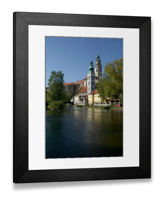 Framed Print : Tower of the chateau and the Saint Jost Church, Vltava River, Cesky Krumlov, Bohemia Framed Print : Tower of the chateau and the Saint Jost Church, Vltava River, Cesky Krumlov, Bohemia