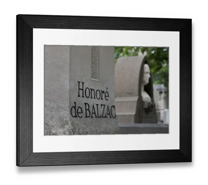 Framed Print : Europe, France, Paris. Tombstone of French writer Honore de Balzac in Pere Lachaise Cemetery