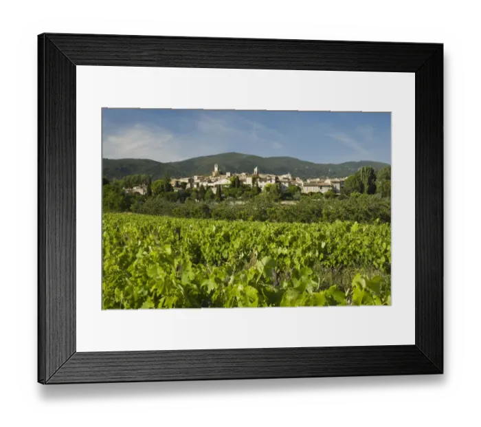 Framed Print : France, Provence, Lourmarin. Grapevines grow beneath the village of Lourmarin Framed Print : France, Provence, Lourmarin. Grapevines grow beneath the village of Lourmarin