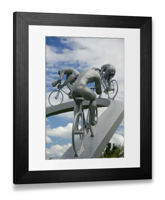 Framed Print : France, Aire des Pyrenees. Tour de France monument between Tarbes and Pau (aka Le