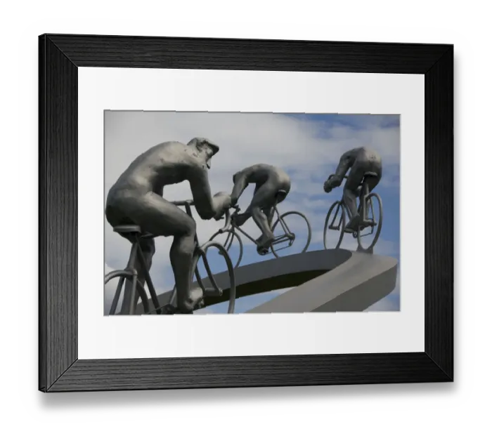 Framed Print : France, Aire des Pyrenees. Tour de France monument between Tarbes and Pau (aka Le
