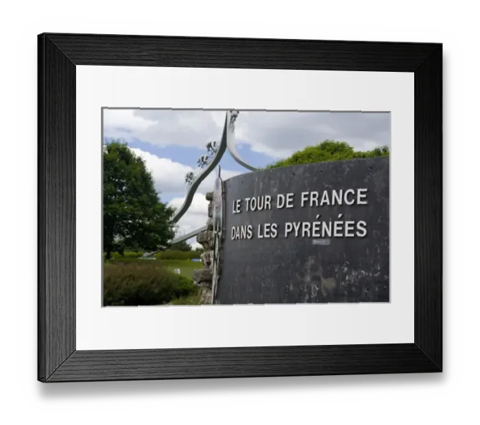 Framed Print : France, Aire des Pyrenees. Tour de France monument between Tarbes and Pau (aka Le