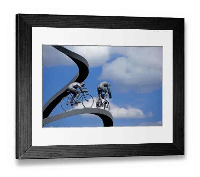 Framed Print : France, Aire des Pyrenees. Tour de France monument between Tarbes and Pau (aka Le