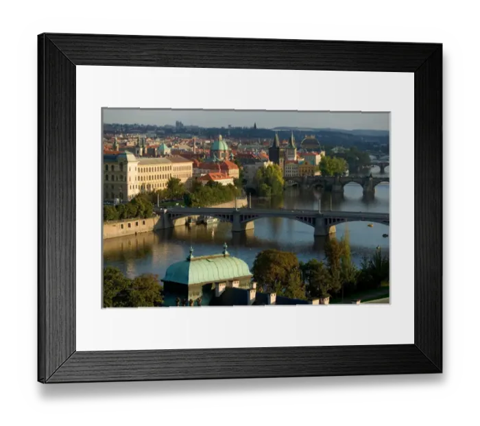 Framed Print : Vltava River flowing through Prague, Czech Republic