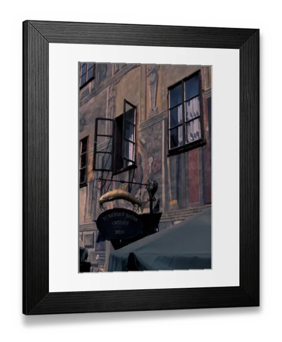 Framed Print : Europe, Czech Republic, Ceske Krumlov, traditional pub and hotel sign Framed Print : Europe, Czech Republic, Ceske Krumlov, traditional pub and hotel sign