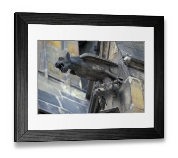 Framed Print : Europe, Czech Republic, Prague, Castle gargoyle Framed Print : Europe, Czech Republic, Prague, Castle gargoyle
