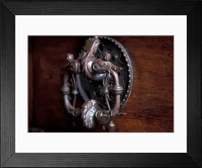Framed Print : Europe, Czech Republic, Prague, Castle interior detail of doorknocker Framed Print : Europe, Czech Republic, Prague, Castle interior detail of doorknocker