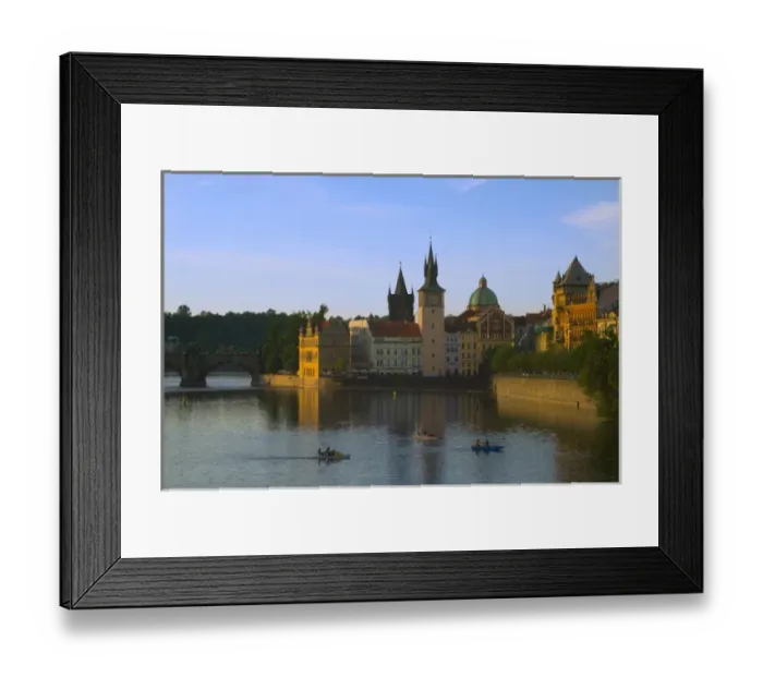 Framed Print : Charles Bridge by Vltava River, Prague, Czech Republic