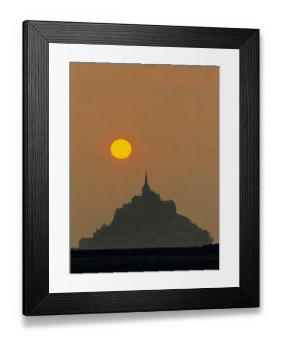 Framed Print : Mont St Michel, sunset, Manche, Normandy, France