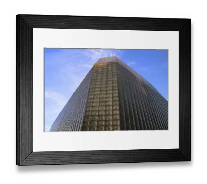 Framed Print : Modern glass block building with blue sky, Prague, Czech Republic Framed Print : Modern glass block building with blue sky, Prague, Czech Republic