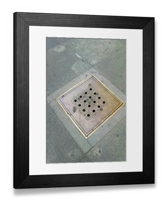 Framed Print : Decorated sewer cover in Prague Castle, Czech Republic Framed Print : Decorated sewer cover in Prague Castle, Czech Republic