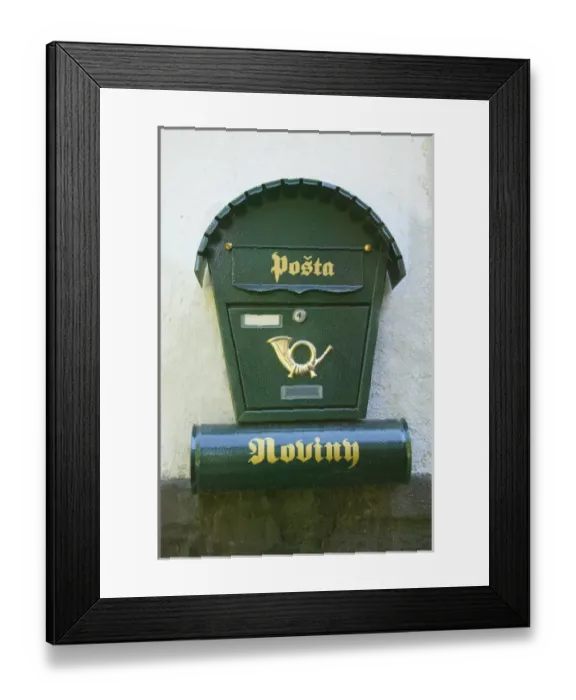Framed Print : Postal box in Karlstejn, Central Bohemia, Czech Republic