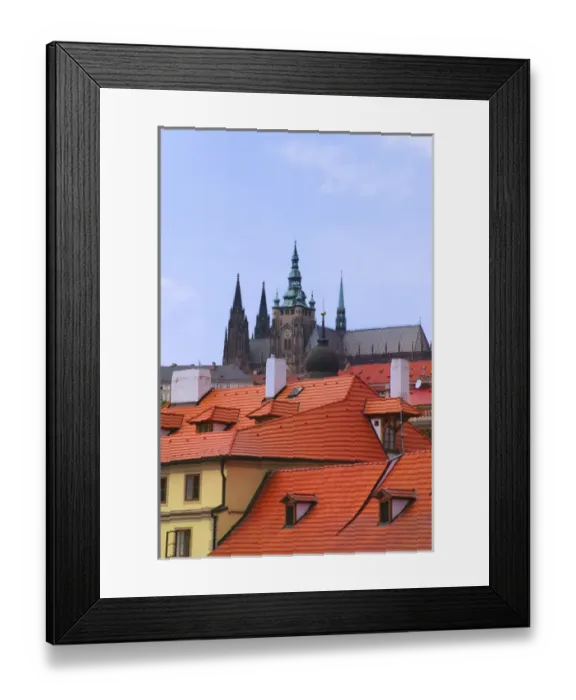 Framed Print : Prague Castle with red roof houses, Prague, Czech Republic Framed Print : Prague Castle with red roof houses, Prague, Czech Republic