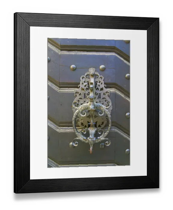 Framed Print : Knocker on gate, Prague Castle, Czech Republic