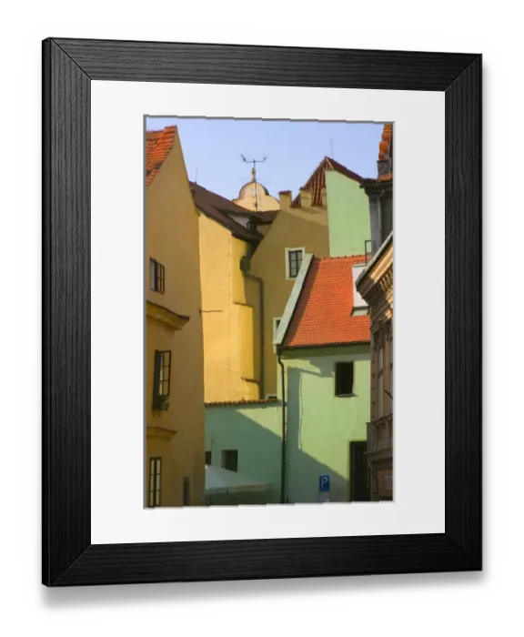 Framed Print : Historical buildings in main square, Cesky Krumlov, Czech Republic