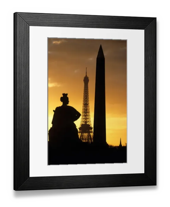 Framed Print : Place de la Concorde; Eiffel Tower; Obelisk; Paris; France Framed Print : Place de la Concorde; Eiffel Tower; Obelisk; Paris; France
