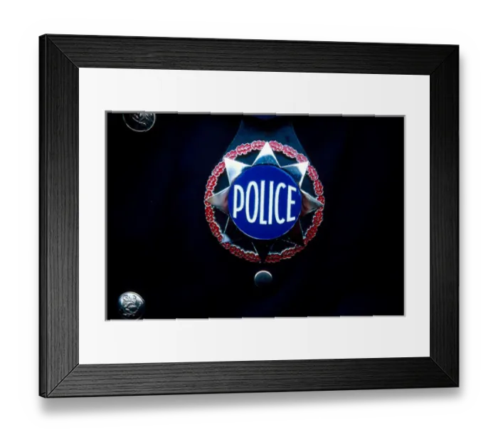 Framed Print : Europe, France, Paris. French police officers badge Framed Print : Europe, France, Paris. French police officers badge